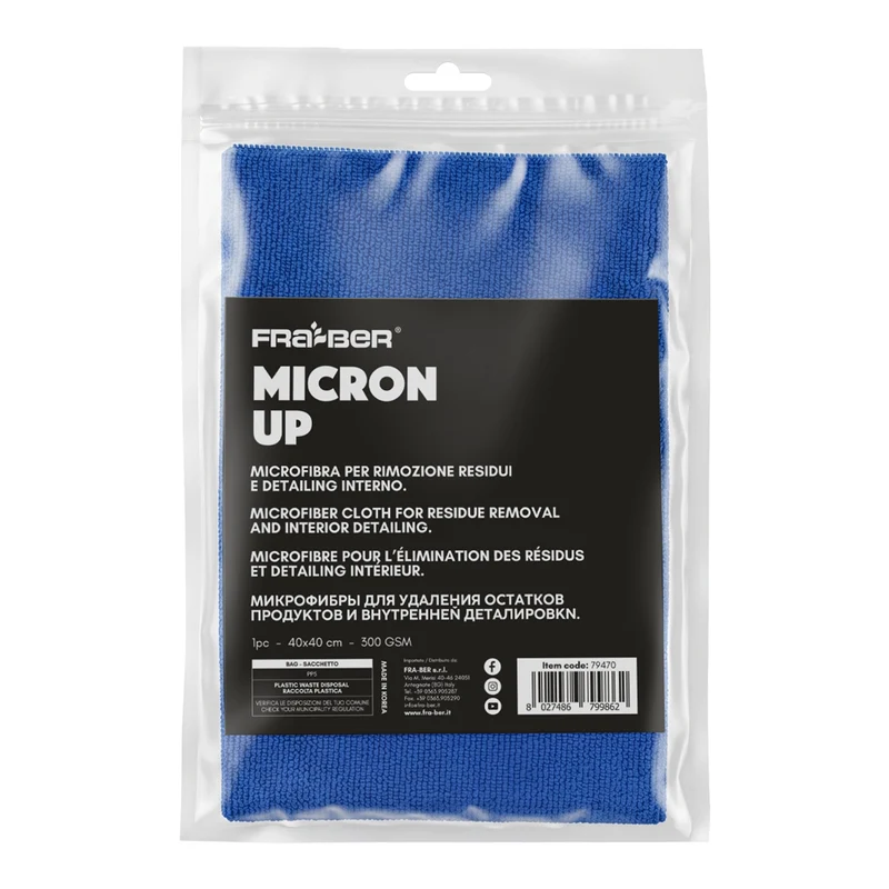 MICRON UP BY INNOVACAR MICROFIBER CLOTH FOR REMOVING PRODUCTS AND POLISH FOR CARS – CENTER