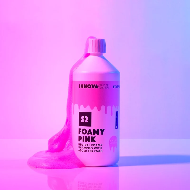 S2 FOAMY COLOR DI INNOVACAR SHAMPOO AUTO A PH NEUTRO CON FOAM COLORATO E SCHIUMA ROSA