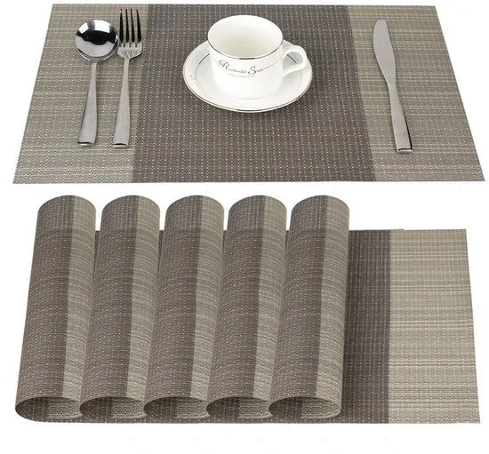 Placemats in PVC vetrificati - set da 6 - 45 cm x 30 cm - resistenti