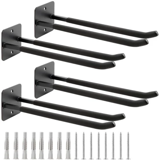 Garagehaak extra lungo - progetto robusto - set di 4 - acciaio
