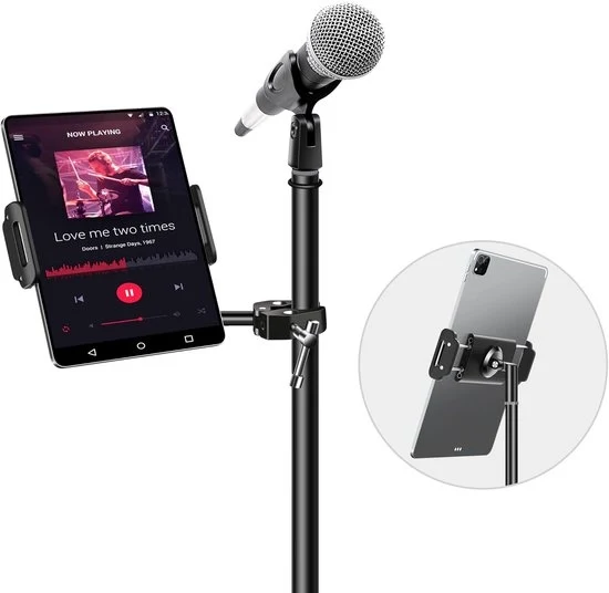 Sostegno metallico per iPad per microstandaard - Rotativo e inclinabile - 1 pezzo - Nero - Metallo