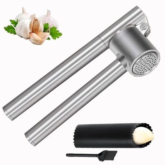 Impastatrice d'aglio - Aiuto in cucina - 18 cm - Acciaio inossidabile - Argento
