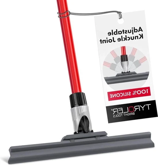 Tirapied con manico - Asciugamano per pavimento in silicone 30 cm - Fissaggio regolabile - Ideale per pulire e asciugare il pavimento con tirapied