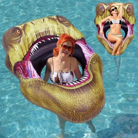 Matrassaerometro per Piscina Tyrannosaurus Rex - Matrassa per Bagno per Adulti - Piscina Inflabile per Nuoto