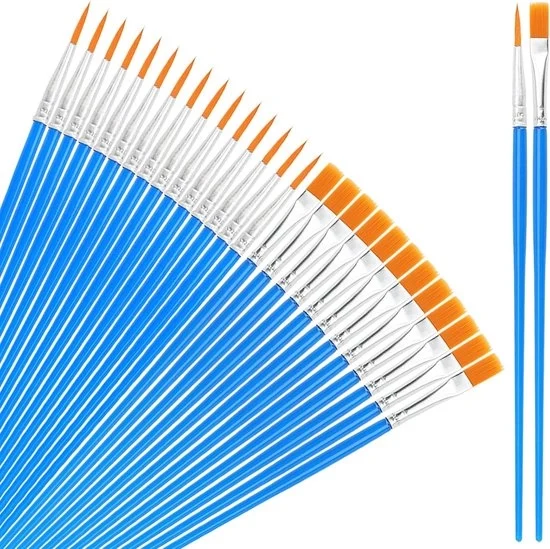 Set di pennelli da dettaglio - 200 pezzi - pennelli da dettaglio sottili e pennelli piatti - nylon Nota: Ho mantenuto il termine "pennelli" per descrivere gli strumenti, poiché è più comune in italiano rispetto a "penseli".