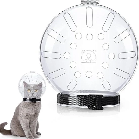 Cappuccio per Gatto | Cappuccio Anti-Abbaio Respirante per Gatto Astronauta | Kit di Pulizia e Taglio per Gatti