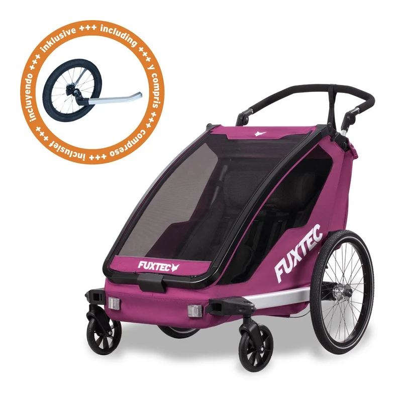 Rimorchio per Biciclette FUXTEC e Jogger Sportfux FX-FA1 con Ruota da Jogging inclusa
