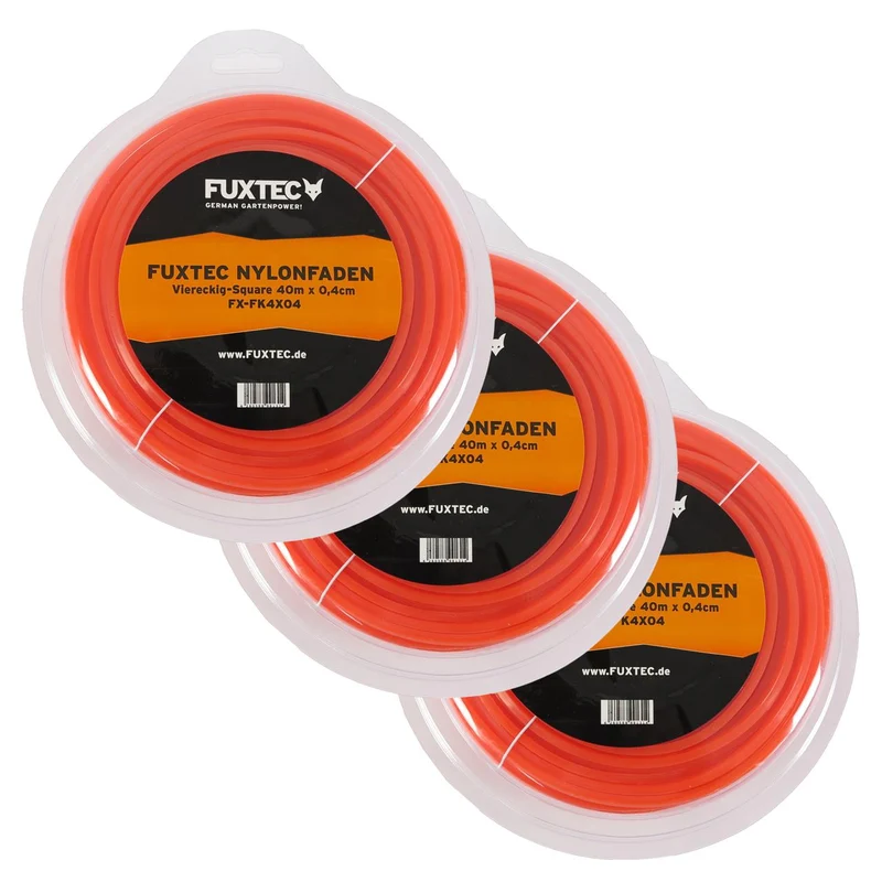 Set di 3 fili di nylon FUXTEC quadrati 40 m x 0,4 cm