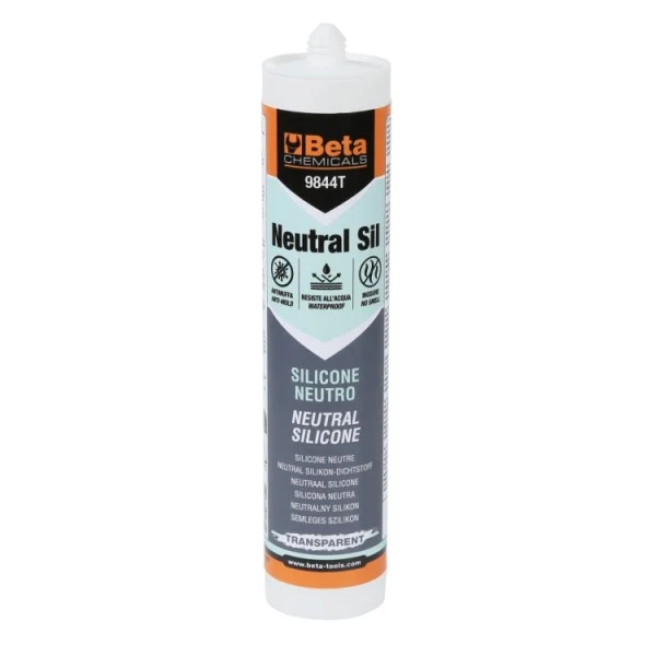 Silicone neutro antimuffa trasparente Beta 9844T + Stendisilicone 1773U CONF. 12PZ.