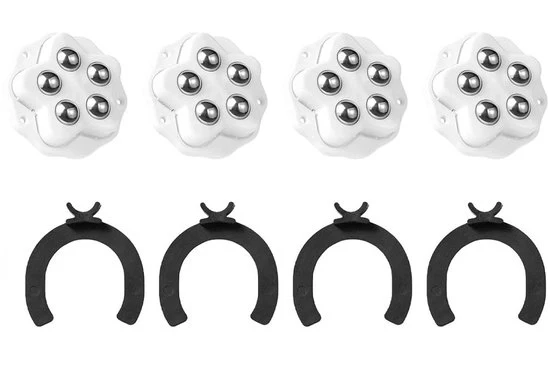 Ruote per mobili, ruote con piastra di rinvio adesiva, ruote per mobili con piastra di rinvio adesiva, contenitore di conservazione, accessori da cucina - Bianco