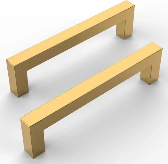 Kit di 2 pezzi maniglie per cassetta a parete in alluminio lucido, maniglie per cassetta a parete, maniglie per cassetta a parete, hardware per cassetta a parete, maniglie per cassetta a parete (distacco: 64 mm) - oro - 64mm