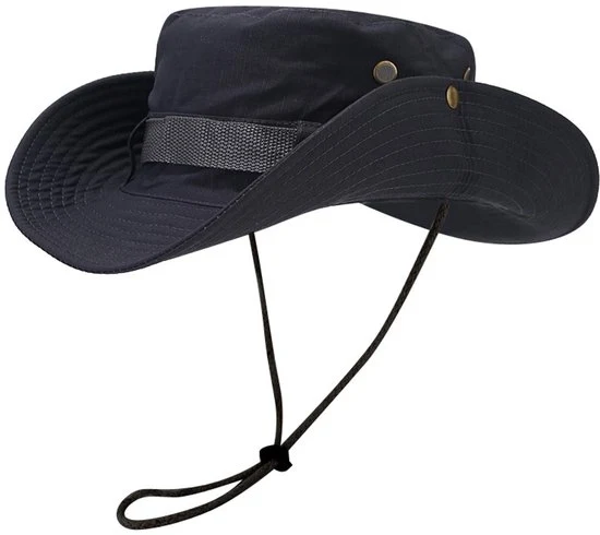 Cappello da sole, protezione respiatoria Cappello da pesca Larghezza del bordo Cappello da safari Cappello in rete respiatoria per camminate Campeggio Viaggi - Grigio scuro
