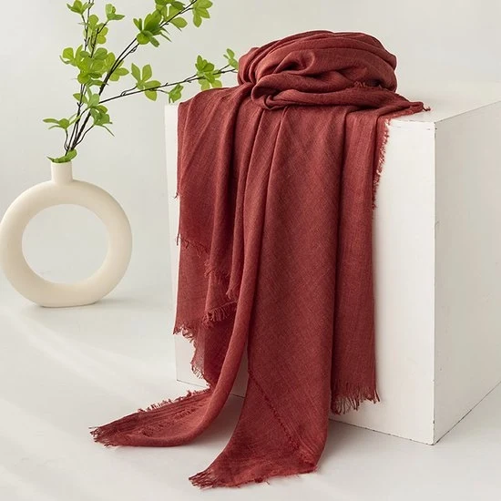 Schiacciate da donna per estate, lenti e estivi, colori uniformi, protezione solare, ombrelloni, schiacciate da donna, sciarpe da capo, grande lunga schiaccia da spiaggia leggera di gauze 74”×39” - Rosso scuro - 190*100cm