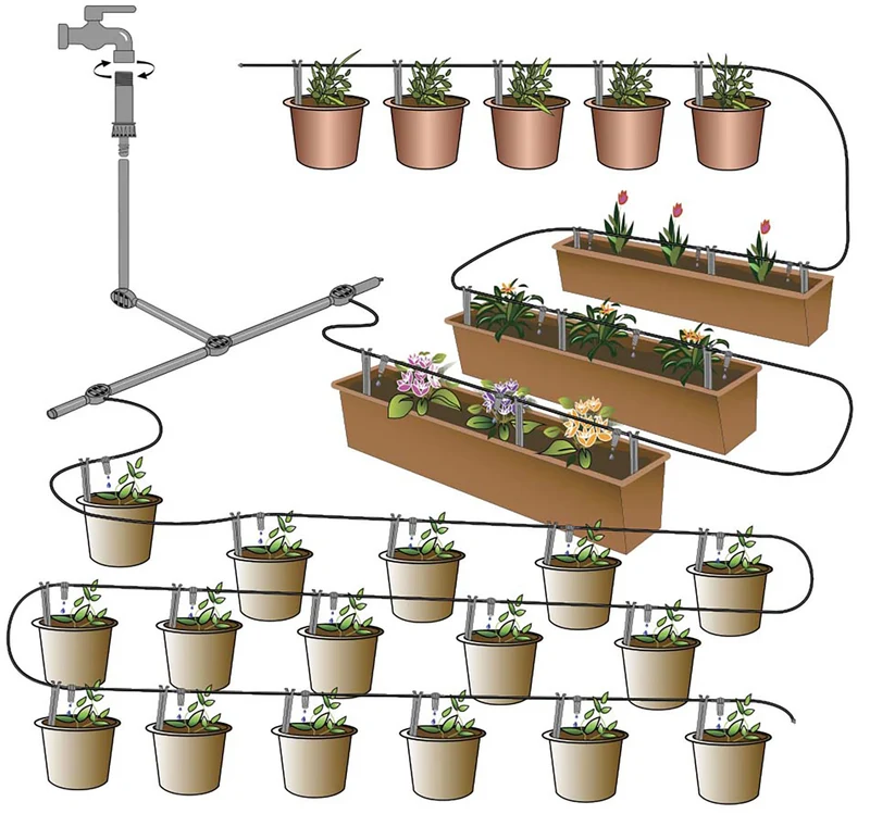Set Microirrigazione Verdemax Fino a 30 Vasi Sistema Automatizzato in PP POM e PE