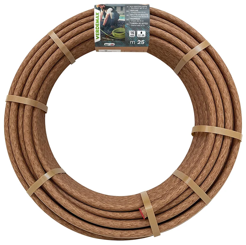 Ala Gocciolante Verdemax Gocciolatore Autocompensante 16mm x 25 m in PE Marrone
