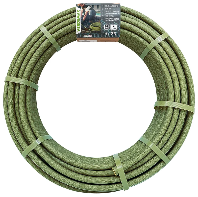 Ala Gocciolante Verdemax Gocciolatore Autocompensante 16mm x 25 m in PE Verde