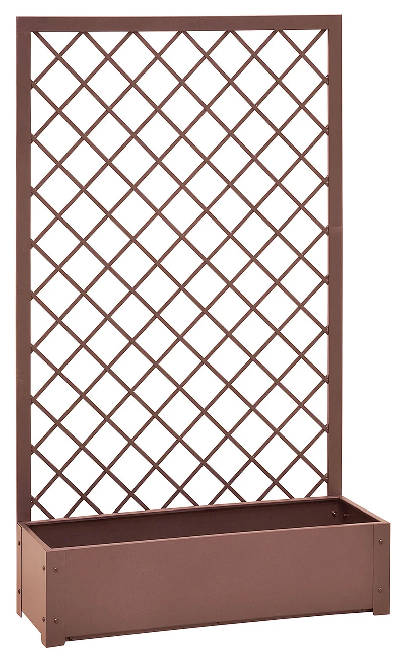Fioriera con Traliccio con Cornice Verdemax 90x32x150 cm in Metallo Corten
