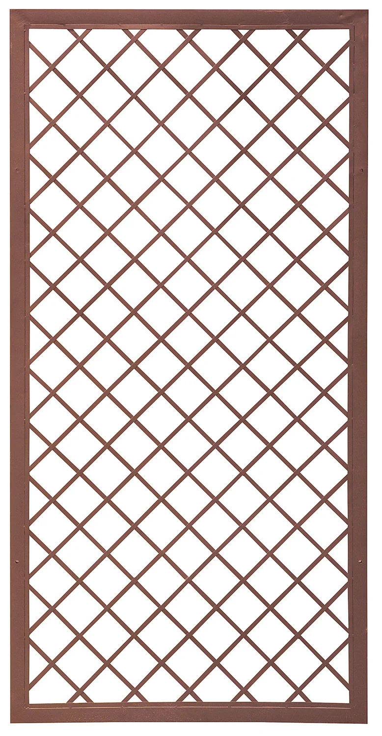 Set 2 Pezzi Traliccio Fisso con Cornice per Giardino Verdemax 180x90 cm in Metallo Corten