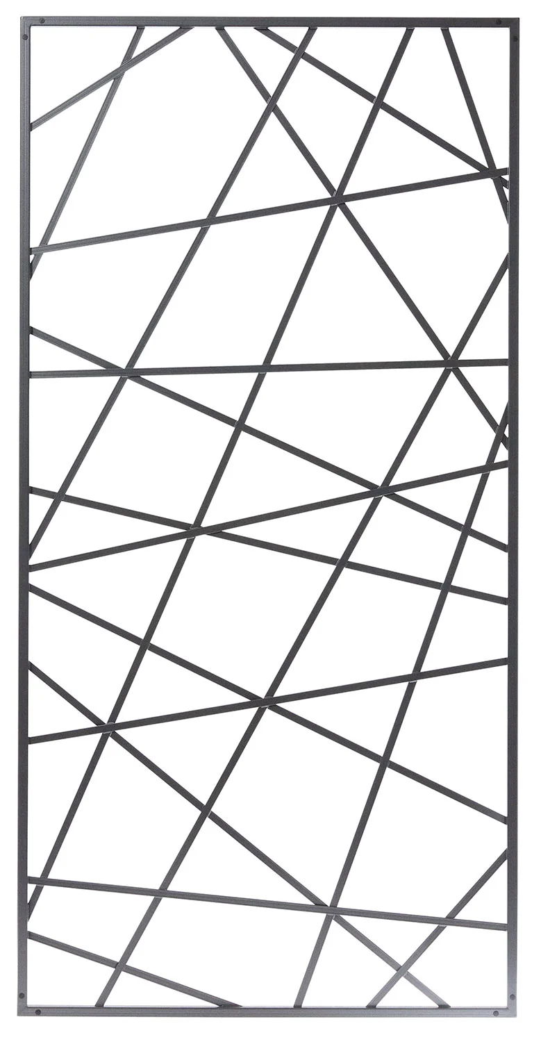 Set 2 Pezzi Traliccio Fisso con Cornice Effetto Design per Giardino Verdemax 180x90 cm in Alluminio Antracite