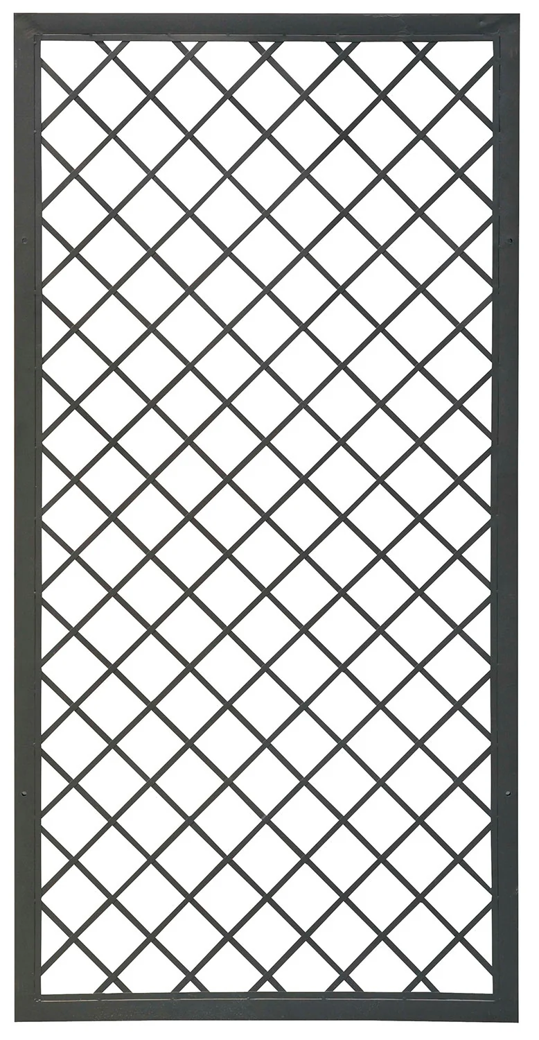 Set 2 Tralicci Fissi con Cornice per Giardino Verdemax 180x90 cm in Metallo Antracite