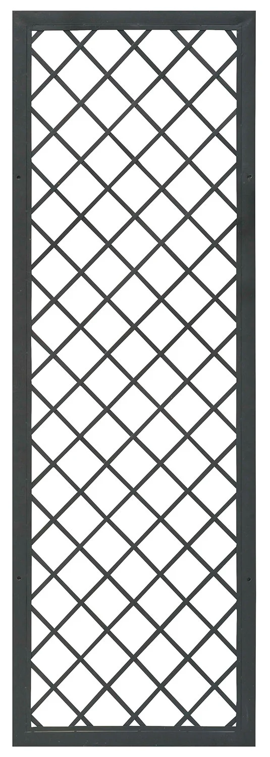 Set 2 Tralicci Fissi con Cornice per Giardino Verdemax 180x60 cm in Metallo Antracite