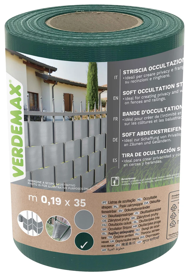 Telo di Occultazione Striscia Soft Verdemax 20x350 cm in PVC Resistente a UV Verde