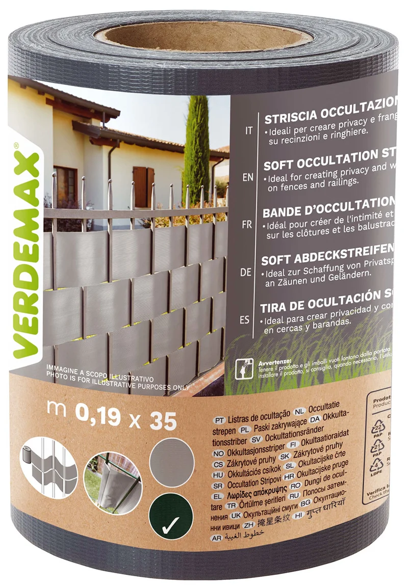 Telo di Occultazione Striscia Soft Verdemax 20x350 cm in PVC Resistente a UV Antracite