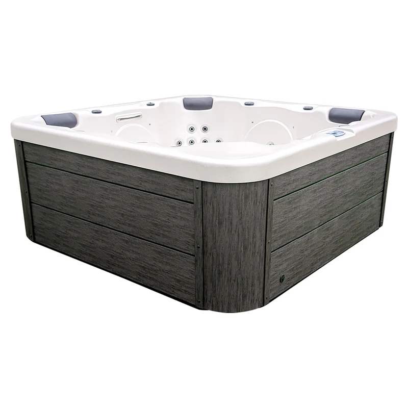 Vasca Idromassaggio Monoblocco Calypso per 5 Persone 200x200x82 cm in Acrilico US Color Legno