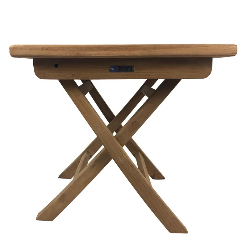 Tavolino Pieghevole Salvaspazio Burraco per Esterno 50x50 cm in Teak