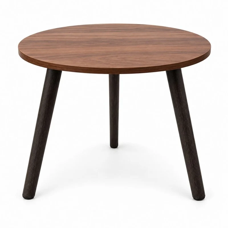 Tavolino Salotto Basso Tavolo Rotondo Soggiorno Ufficio Ø40 H39 cm Marrone