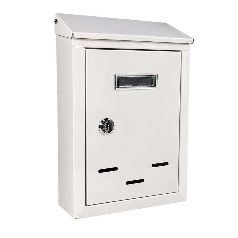 Cassetta della Posta Metallo 2 Chiavi 36X24X9.5 CM Postale Buca Lettere Bianco