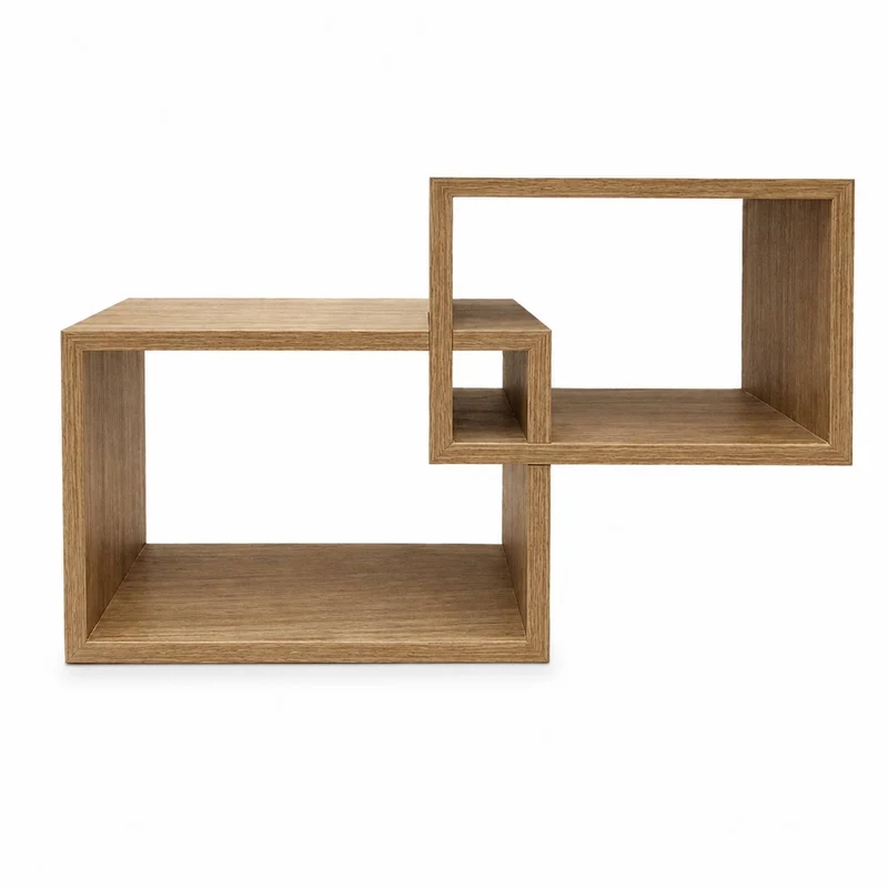 Set 2 Mensole Rettangolari da Parete in Legno Arredo Casa 2 Misure Chiaro