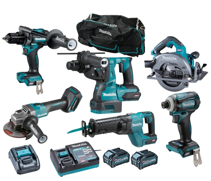 Combo Kit XGT 40Vmax (6 macchine: HP001G, TD001G, GA005G, HS003G, HR001G, JR001G) Makita