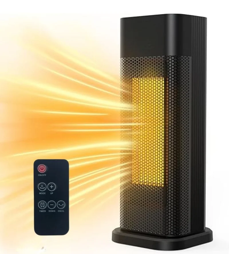 Stufa Elettrica 2000W PTC Termoventilatore con 3 Modalità Oscillante Timer