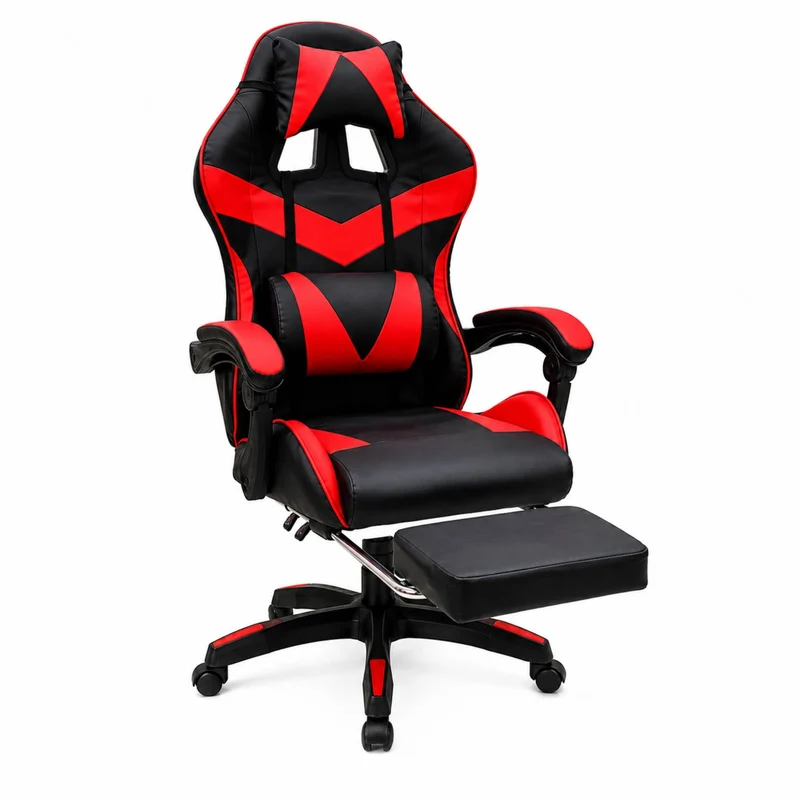 Sedia Gaming Poltrona Scrivania Ufficio Casa Reclinabile Poggiapiedi Red/Black