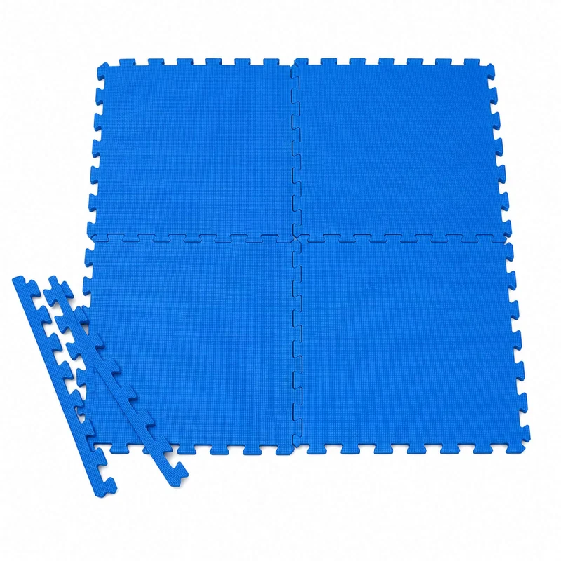 Tappeto Puzzle EVA Fondo Piscina 4 Pezzi 60x60x1 cm Tappetino Antiscivolo Blu