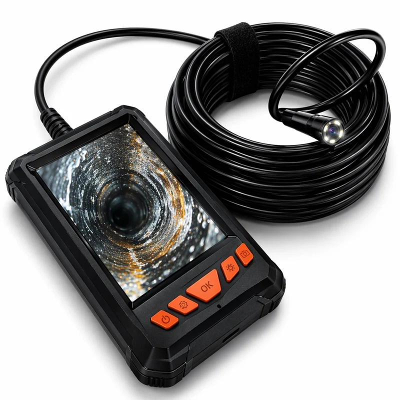Endoscopio 10m 1080P HD Telecamera Ispezione Display 4,3" LCD IP67 LED