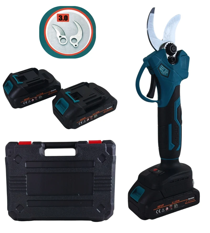 Forbice da Potatura Doppia Batteria 48V Cesoia Elettrica da Potatura Taglio 42mm