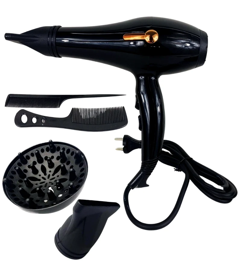 Asciugacapelli Professionale 2000W Luce Blu Ioni Parrucchieri 2 Velocità