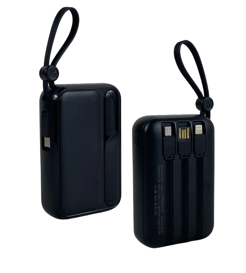 Power Bank 20000 mAh Caricabatterie Portatile Alta Velocità 4 Cavi USB Fast