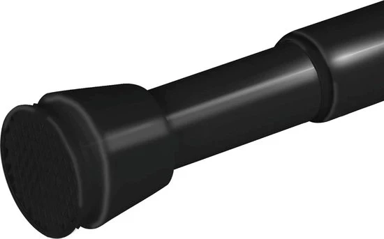 Stang per doccia senza fori - Estensione senza gradini - Telescopio antiscivolo in alluminio per doccia bagno - Flessibile 140-260 cm - Nero Neptun