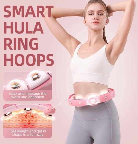Hoopelle per adulti per perdita di peso - fitness hoopelle con 24 nodi regolabili - rotazione automatica 360 gradi - per donne e principianti