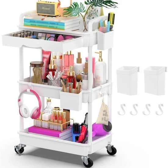 Carrello da Servire su Ruote - Scaffale da Cucina su Ruote - Trolley da Cucina con Ruote Sottili