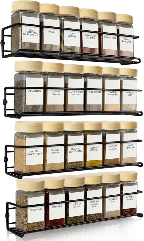 Organizzatore di spezie - risparmia spazio - set da 4 - ideale per cucine