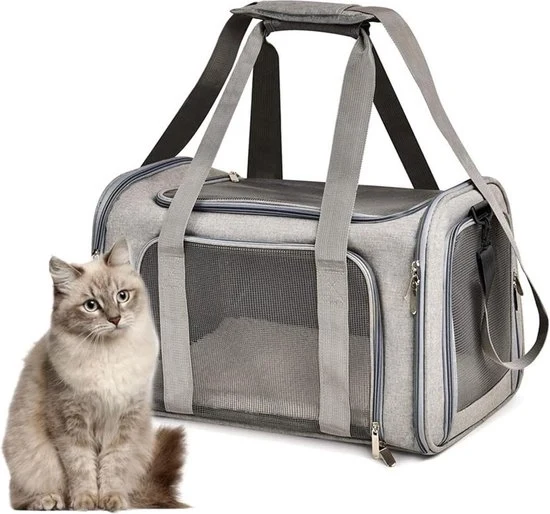 Cassa di trasporto per animali domestici - Cassa respirante per cani e gatti - Zaino per gatti - Grigio S Reistas gatto