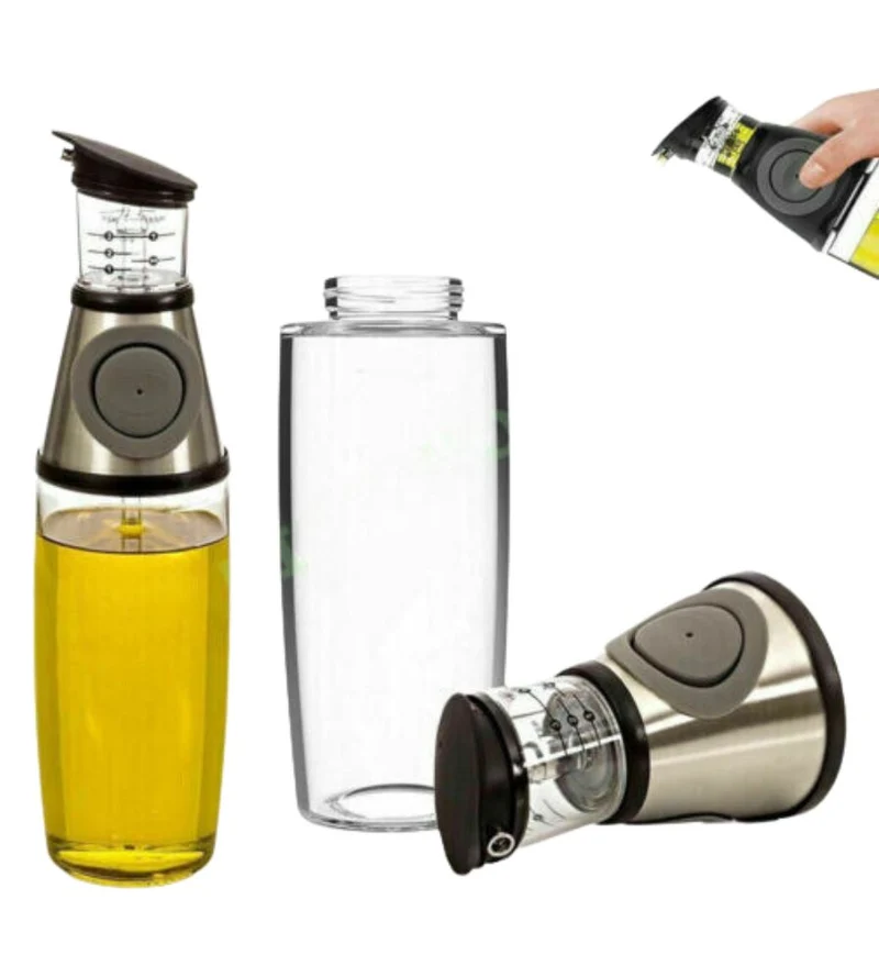 Fair Dosatore Dispenser con Tappo Salvagoccia per Olio Aceto a Pressione 500 ML