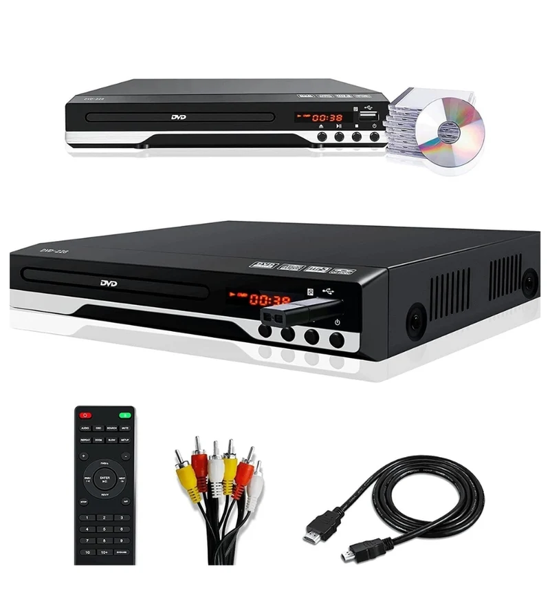 Lettore DVD HDMI USB Display Audio DVD CD MP3 Mpeg4 Telecomando Cavo HDMI