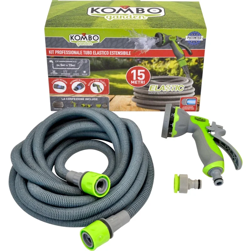 Kit Tubo Elastico Professionale Estensibile da 5 a 15 Metri con Pistola | KOMBO