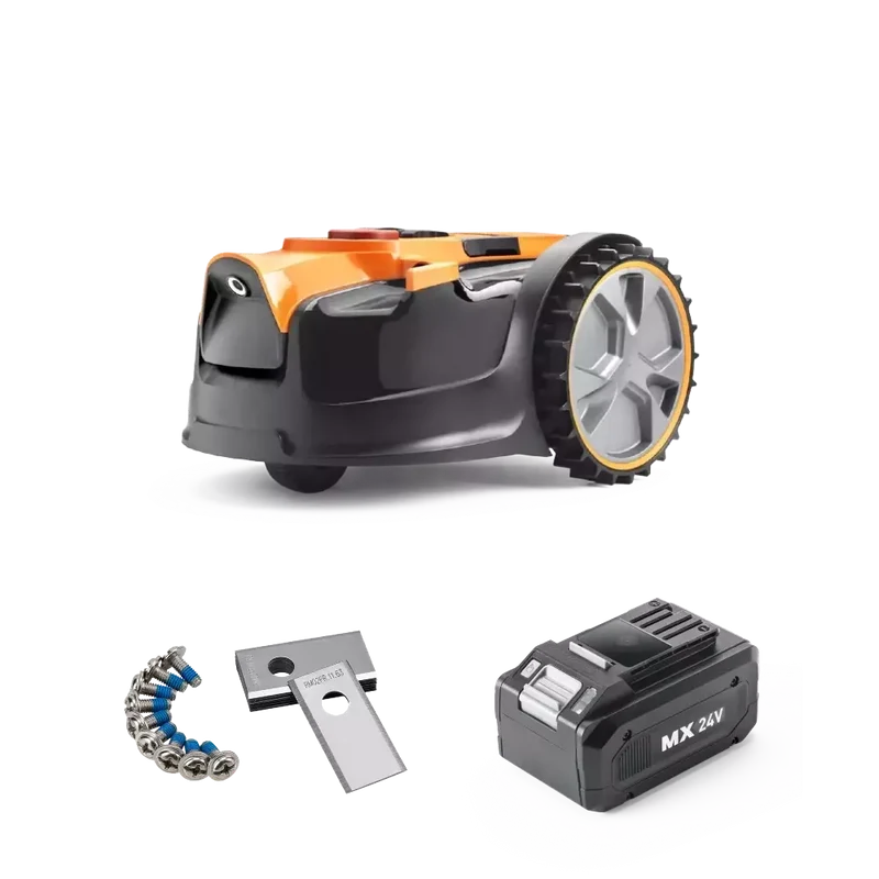 LawnMaster OcuMow® DM16-300 Power Kit | MX 24V Drop and Mow Robotic Lawnmower-With Spare Battery & Blades