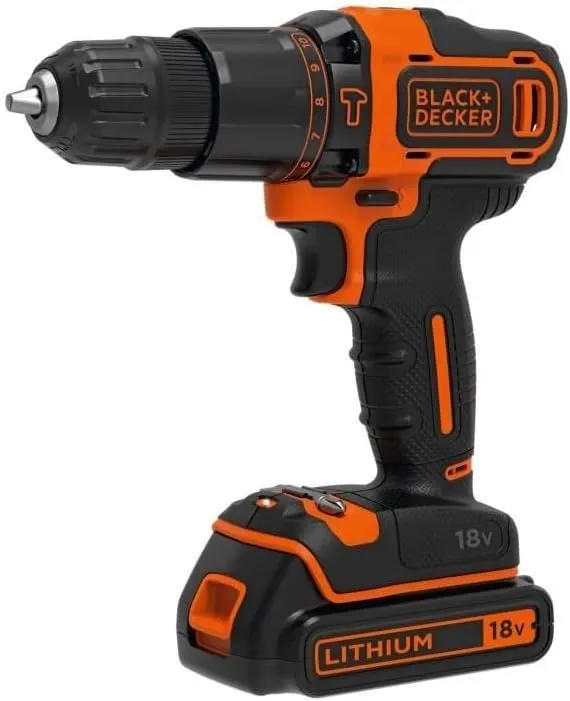 Trapano Avvitatore a Batteria 18V con Percussione | Black+Decker